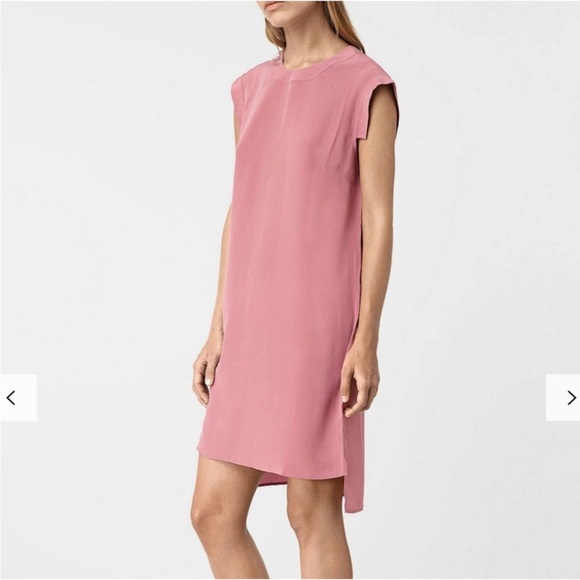 All Saints Tonya Stitch Dress Mauve Pink Silk - Picture 6 of 6